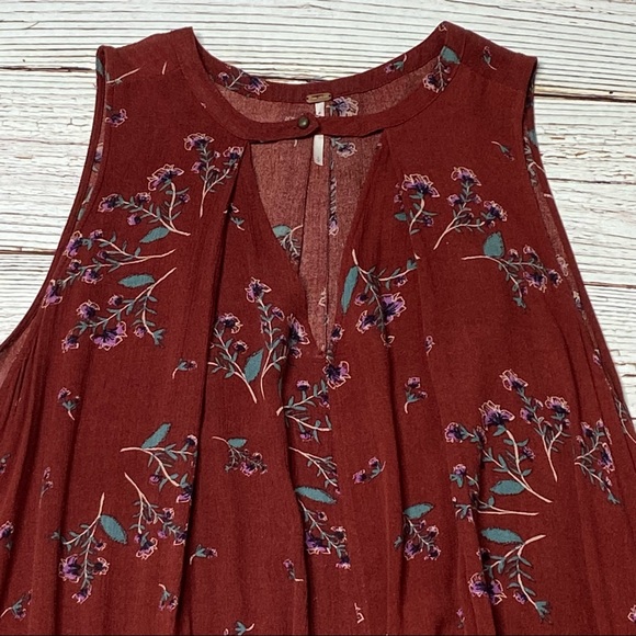 Free People Red Snap Out Of It Sleeveless Swing Dress Sz S - Picture 8 of 16